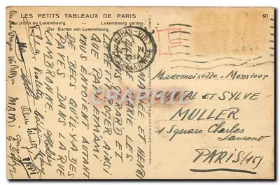 Luxemburggarten — Die Kleinen Bilder von Paris — Éditions Môna, Nr. 91 — Rückseite