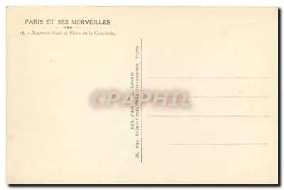 Paris — Nouveau Pont et Place de la Concorde — Éditeur Guy — Rewers