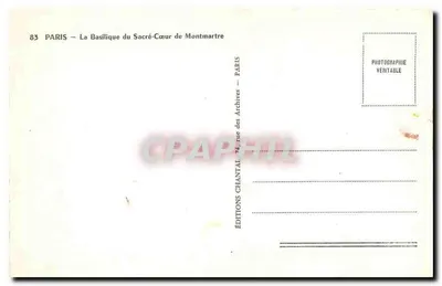 La Basílica del Sagrado Corazón de Montmartre — París — Ediciones Chantal — Reverso