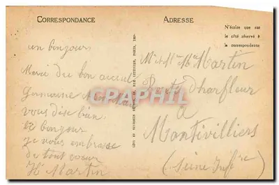 Paris — O Hotel de Ville — Town Hall — ND — Verso