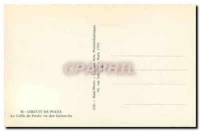 O Golfo de Porto visto das Calanche — Circuito de Piana — editor Real-Photo, Paris — Verso