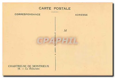 Chartreuse de Montrieux — O Refeitório — M. Audry, Edição Marseille — Verso