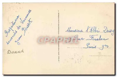 Trouville-Reine des Plages — A Praia e os Jardins — Bilhete postal antigo Photomécanico — Verso