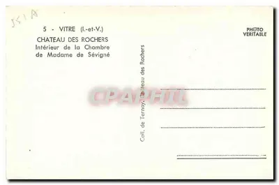 Castelo dos Rochers — Interior da Sala da Senhora de Sévigné — Foto Veritable — Verso