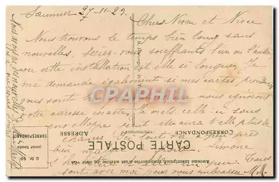Saumur (M-et-L) — Zamek z XV wieku i Loara — Rewers