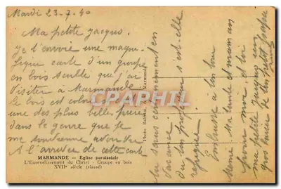 Zakłucie Chrystusa — Grupa drewniana XVII wieku (zarejestrowana) — Foto Balisaud — Rewers