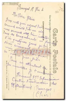 Bourges — Absydę katedry — wydawca E.M. n° 206 — Rewers