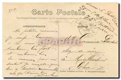 Bourges — Pałac Jacques-Cœur — Widok wykonany z Placu Berry — Rewers