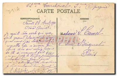 Les Écoles — Widok szkoły i wsi — Wydawca nieznany — Rewers