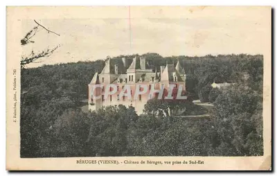 Béruges (Vienne) - Castelo de Béruges, vista tirada do sudeste — J. Tébanchou, fot. Pôlliers - 740