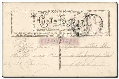 Menina segurando um buquê — Selos da República Francesa — Editor: Choisson & Fils, n°3758 — Verso