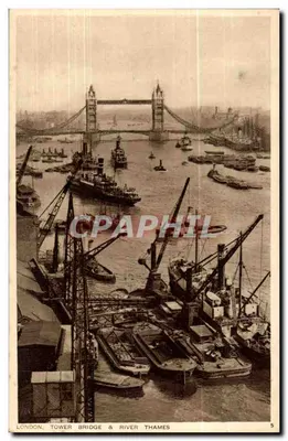 Londres, Ponte da Torre & rio Tâmisa — editor Wells Wells & Co. Ltd., n°5