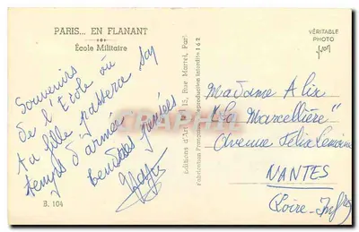 Militärschule — Paris — Editions d'Art — Rückseite