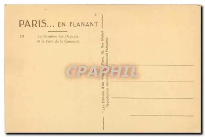 Parigi... passeggiando — La Camera dei Deputati e il Ponte della Concordia — Edizioni d'Arte Yvonne, Parigi — Verso