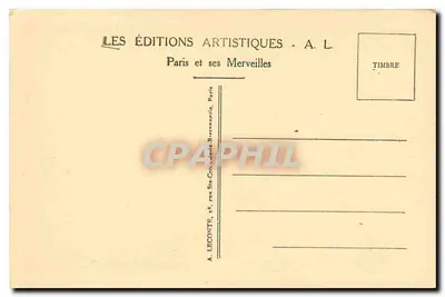 Paris - O Panteão — The Panthéon — Les Éditions Artistiques - A. L. — Verso