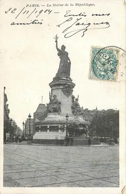 Paryż — Statua Republiki — wydawca nieczytelny