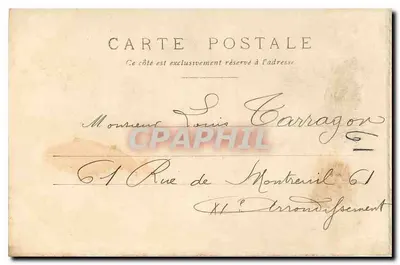 Ingresso al Parco Monceau — Parigi — editore anonimo, n° 273 — Verso