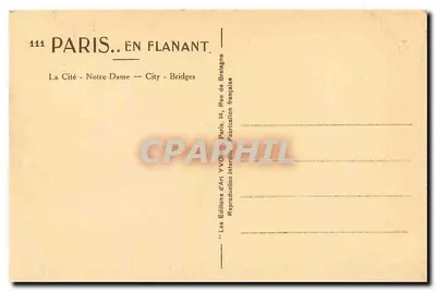 Paryż — Katedra Notre-Dame i mosty — Les Éditions d'Art YVON — Rewers