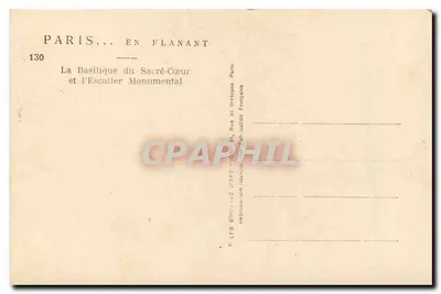 Paris — A Basílica do Sagrado Coração e a Escada Monumental — Éditions LFS — Verso