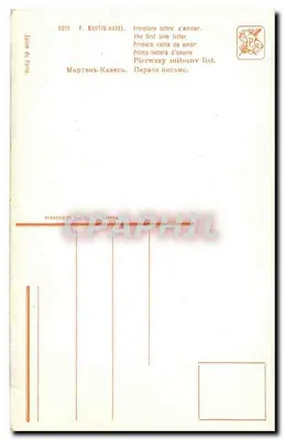 Jovem mulher de cabelos ruivos — lendo um livro — F. MARTIN-KAVEL, n° 5219 — Verso