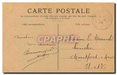 Stara pocztówka Paryż — Kwatera Conciergerie — Rewers
