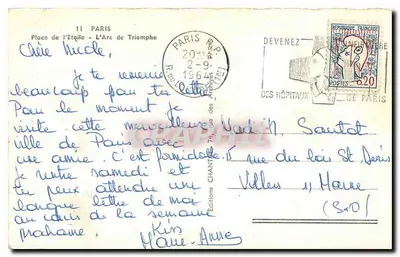 Arc de Triomphe — Paryż — Wydawnictwo Chantal, n° 11 — Rewers