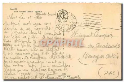 Parijs. Basiliek van het Heilig Hart — Fotolux drukkerij, n°1020 — Achterkant