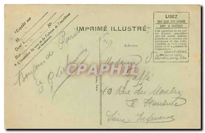 Paryż — Louvre i Pomnik Gambetty — Wydawca: Ilustrowana Drukarnia, nr 4009 — Rewers