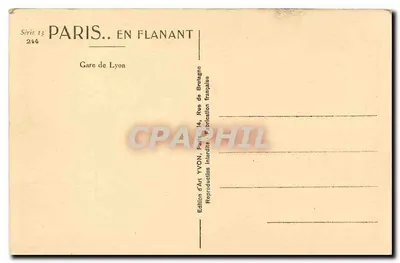 Estação de Lyon — Paris — Edição de Arte YVON, Série 13 n°24a — Verso