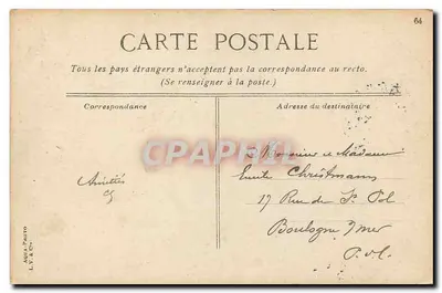 PARIS - Avenue de l'Observatoire (Luxembourg) — editor L. V. & Cie, n°64 — Reverso