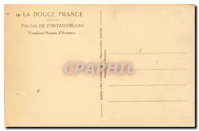 Palácio de Fontainebleau — Primeiras Névoas de Outono — Edição de Arte YVON, Paris — Verso