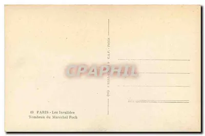 Grób Marszałka Focha — Les Invalides — C.A.P. Paris — Rewers