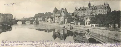 Poncins-sur-la-Mayenne — vista tirada do Pont-Neuf — Carta Panorama
