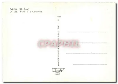 Evreux (27. Eure) — L'Îton e a Catedral — Impressor Combier — Verso