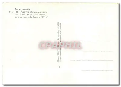 Rouen — Strzała Katedry (151 m) — Éditions GREIFF — Rewers
