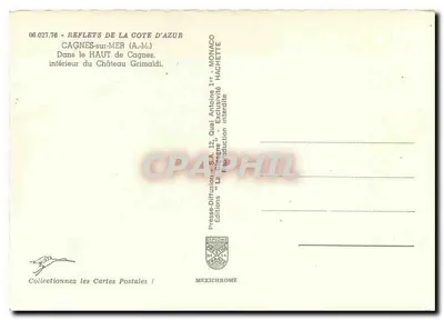 Interior do Castelo Grimaldi — Cagnes-sur-Mer — Edições Hachette — Verso