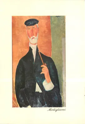Retrato de Amedeo Modigliani — reprodução de um autorretrato — Impressora Modigliani, Nice, n°25