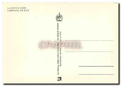 Carnaval de Nice — Edições MAR — n° 26 — Verso