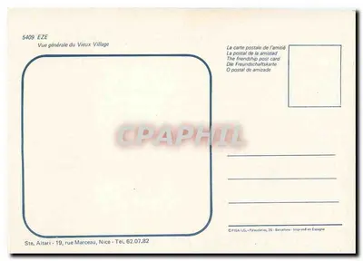 Eze — Algemene uitzicht op het Oude Dorp — FISA I.G., Nizza — Achterkant