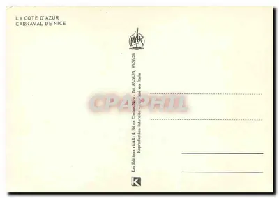 Karnawał w Nicei — parady wozów z maskotkami — Wydawnictwo MAR — Rewers