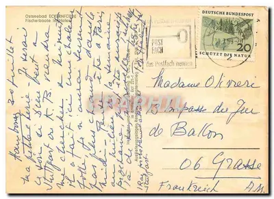 Ostseebad Eckernförde — Barcos de pesca no porto — Ecke 81 — Deutsche Bundespost — Verso