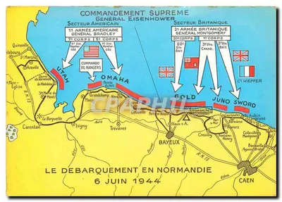 Desembarque na Normandia — 6 de junho de 1944 — Comando Supremo, setores americanos e britânicos