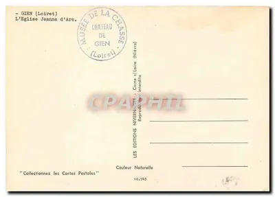 Gien (Loiret) — Katedra Jeanne d'Arc — Wydawnictwo Nivernais — Rewers