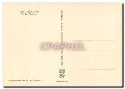 Chantilly (Oise) — The Castle — Publisher Mexichrome, no. 7 — Back