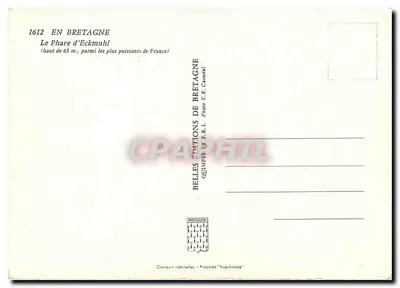 Farol de Eckmuhl — Bretanha — Belles Éditions de Bretagne — Verso