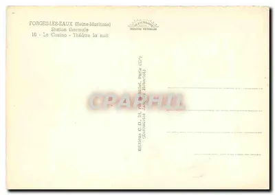 Forges-les-Eaux — Kasyno - Teatr w nocy — Wydawnictwo C.D. Paris — Rewers