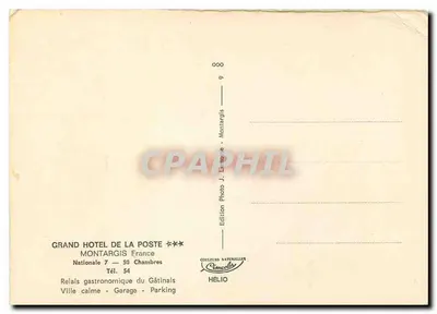Bar i restauracja poczty — Montargis — Wydawnictwo Kolorów Naturalnych — Rewers