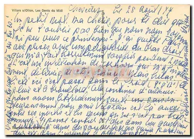Villars/s/Oillon, De Dents du Midi — Reproductie, uitgever Druck-Erstellung Dress AG — Achterkant