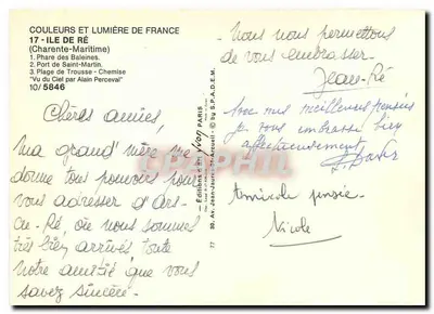 Wyspa Ré — Port Saint-Martin i fara — Wydawnictwo Jean-Jaurès-24-Arcueil — Rewers