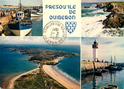 Presqu'île de Quiberon — vista panorâmica e porto — editor JOS. Le Doré, n° 56170